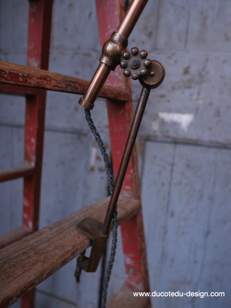 Rare Lampe OC White Industrielle fixation murale bureau laiton – Image 15