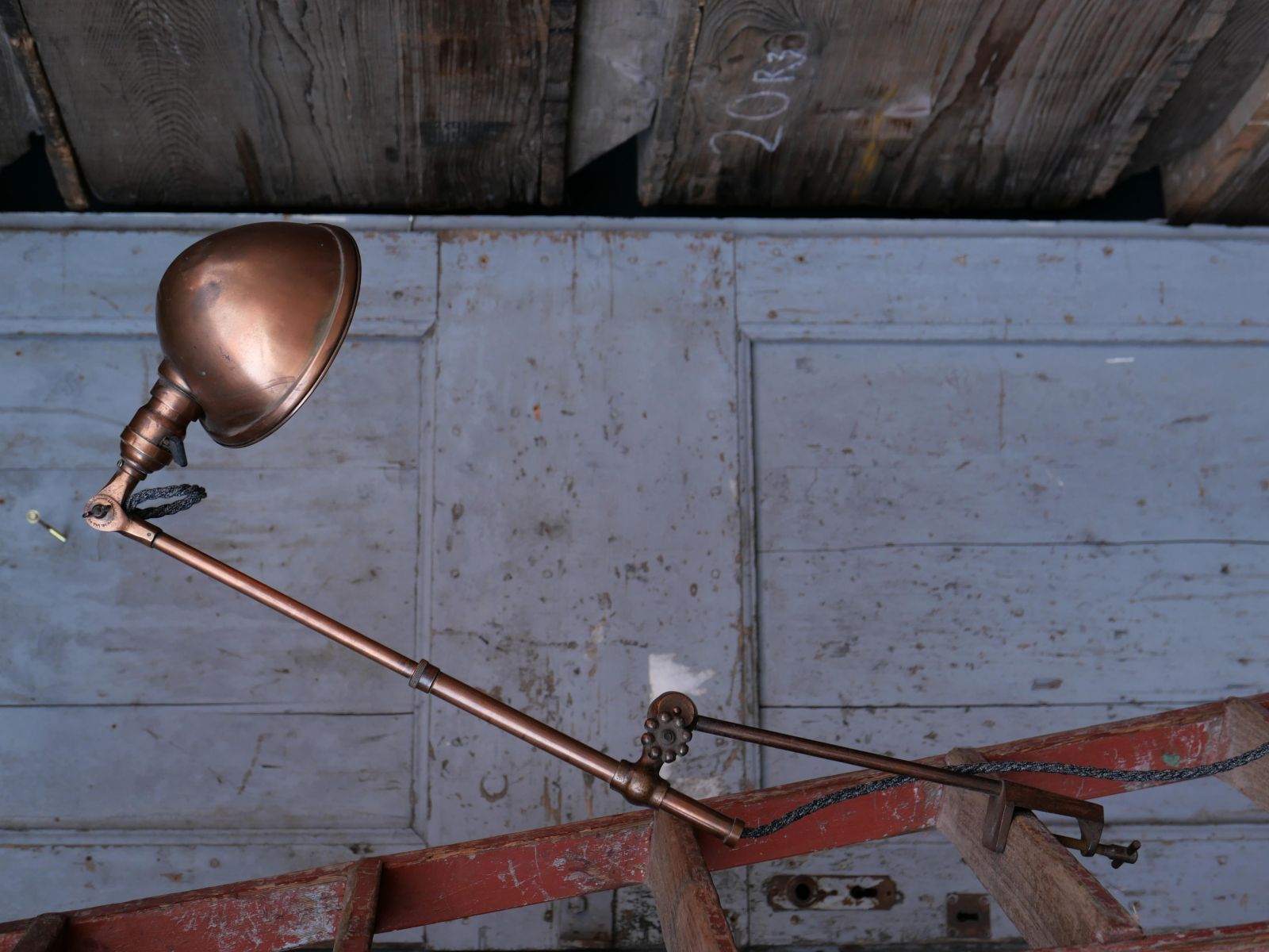 Rare Lampe OC White Industrielle fixation murale applique – Image 14