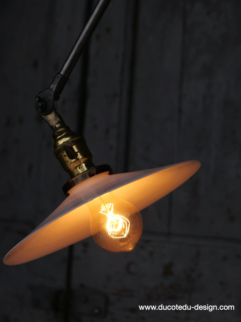 Rare Lampe OC White Industrielle fixation murale applique – Image 15