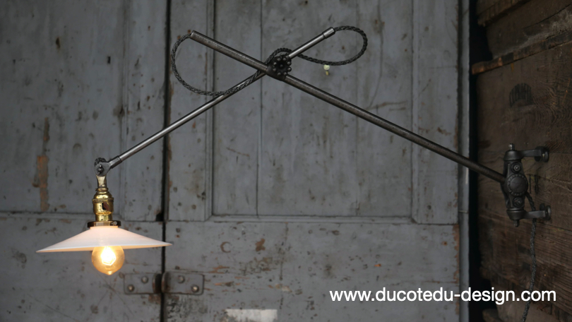 Rare Lampe OC White Industrielle fixation murale applique – Image 16
