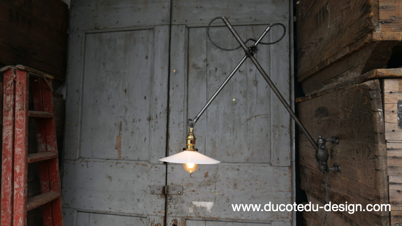 Rare Lampe OC White Industrielle fixation murale applique – Image 18