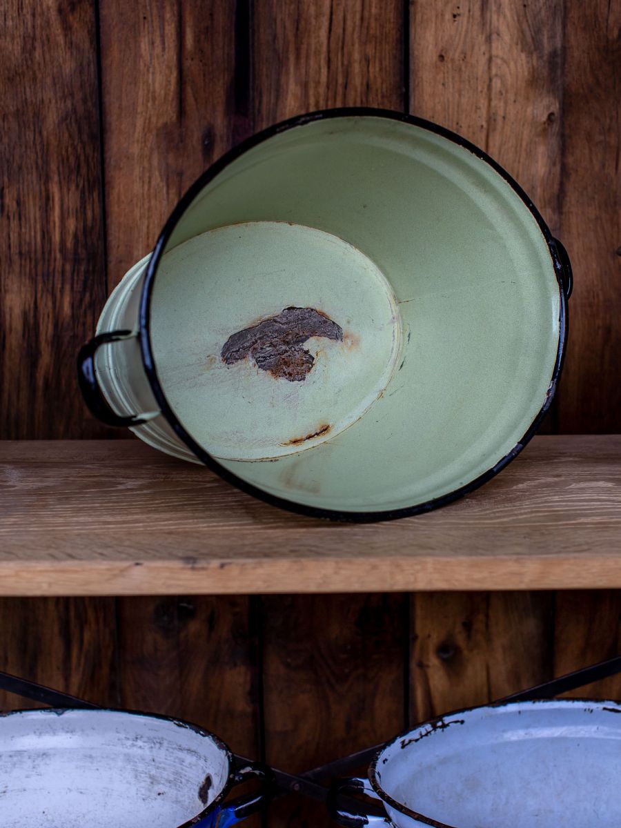 ancienne bassine émaillée vert pastel – Image 6