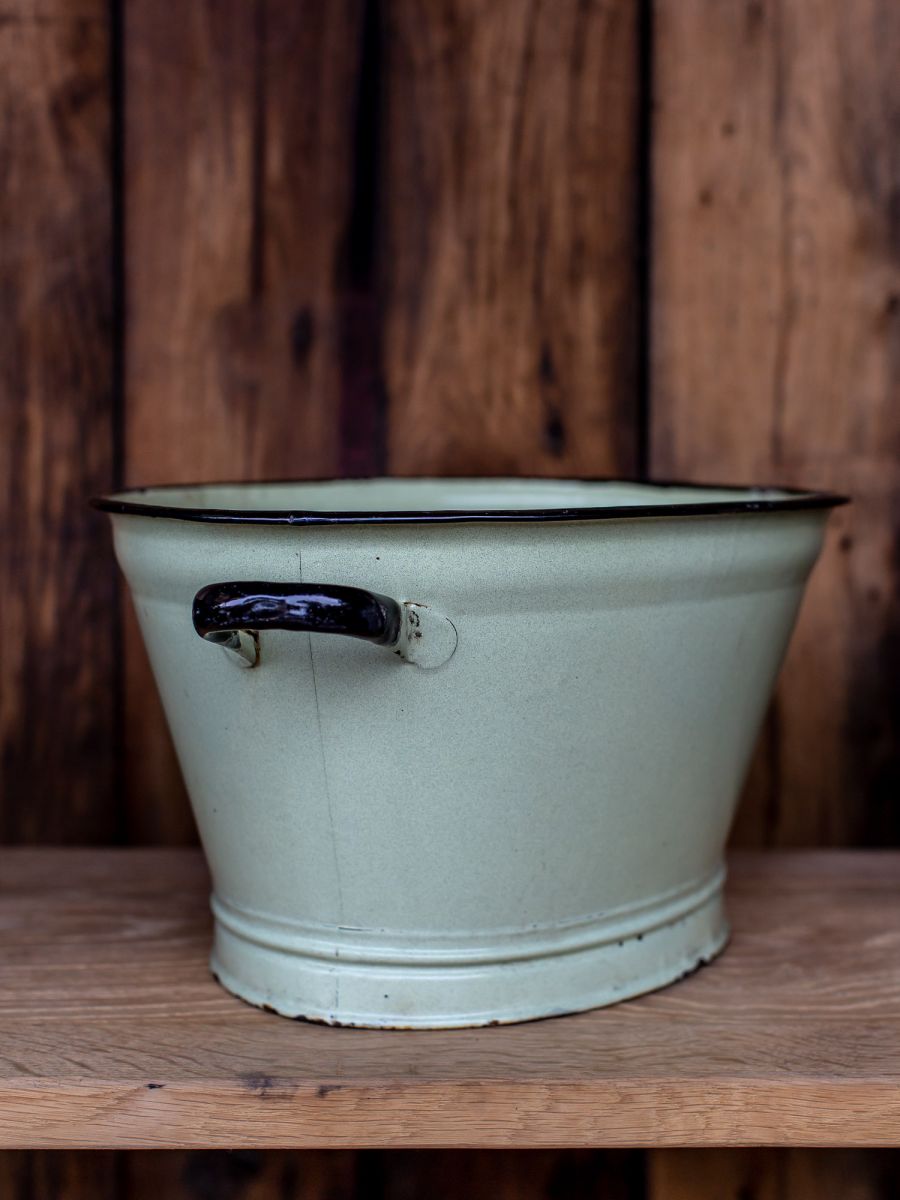 ancienne bassine émaillée vert pastel – Image 7