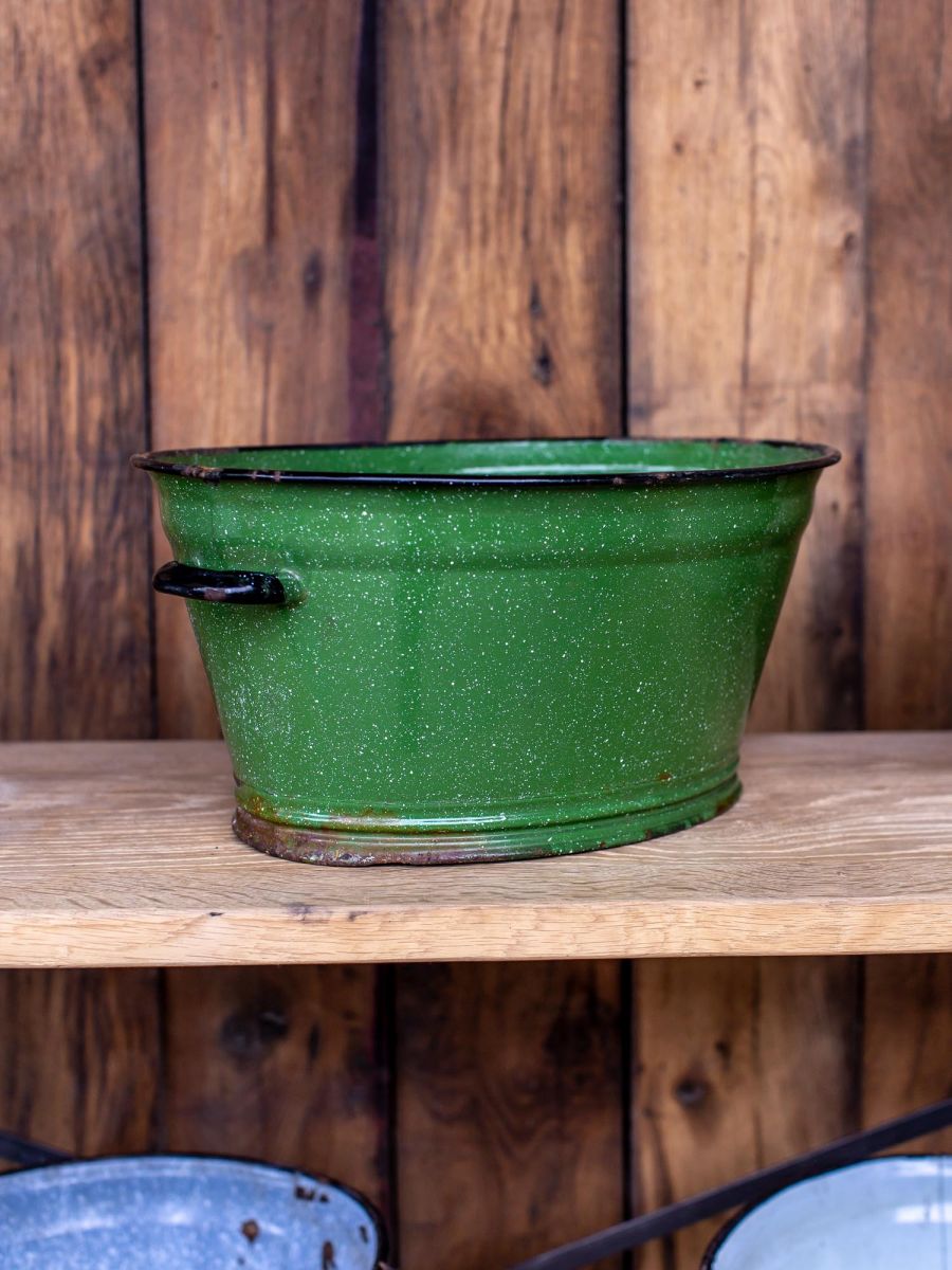 ancienne bassine émaillée verte – Image 7