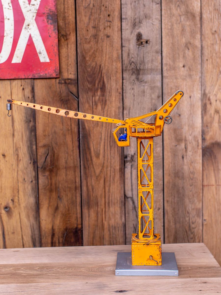 jouet ancienne grande grue avec conducteur – Image 9