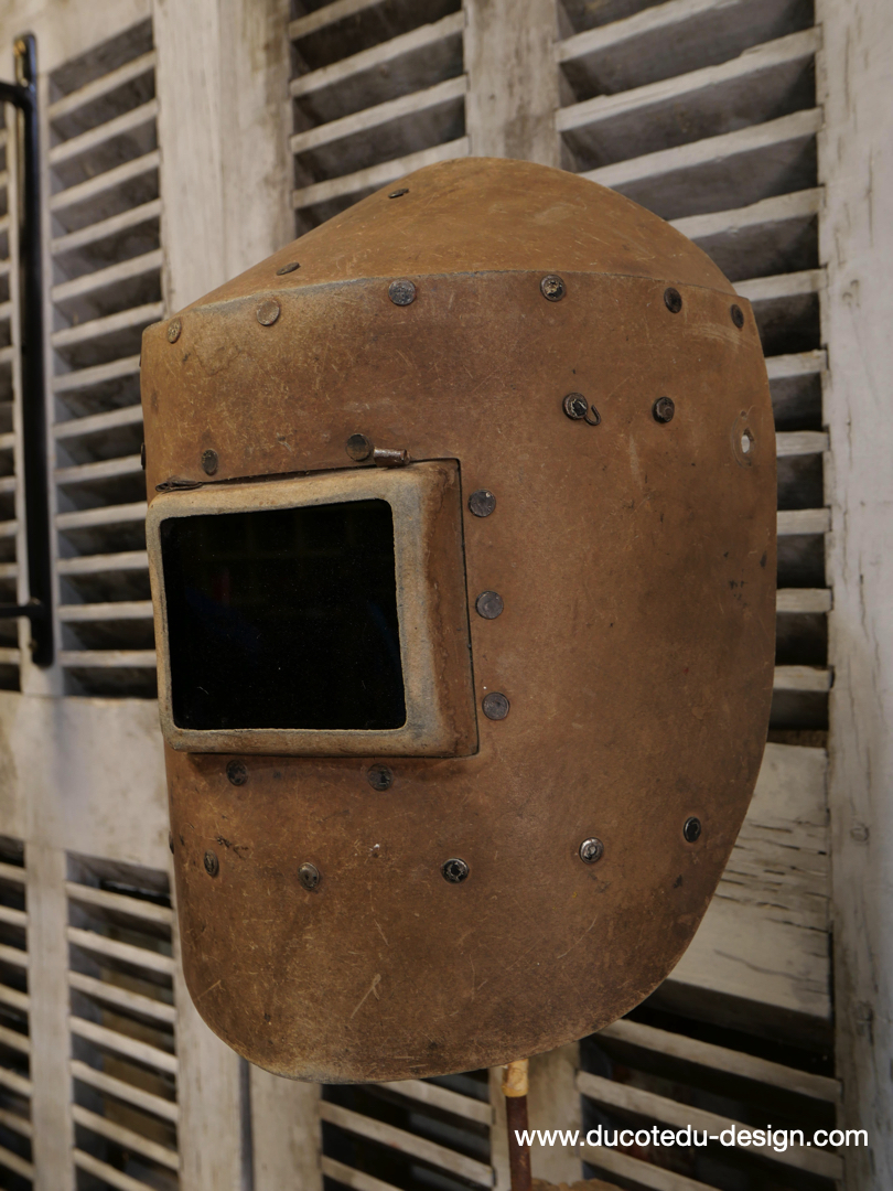 antigua máscara de soldador de Europa del Este / ref C14 - Image 3