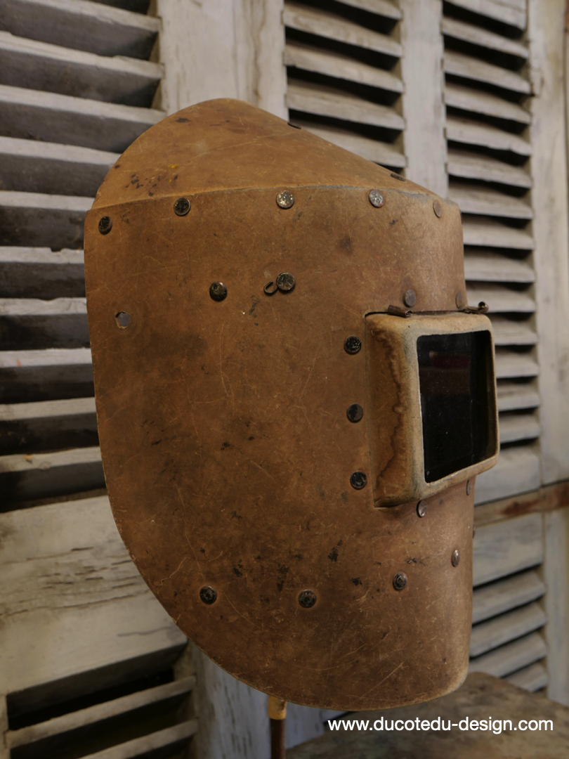 antigua máscara de soldador de Europa del Este / ref C14 - Image 4