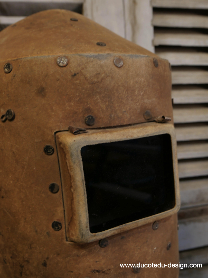 antigua máscara de soldador de Europa del Este / ref C14 - Image 5