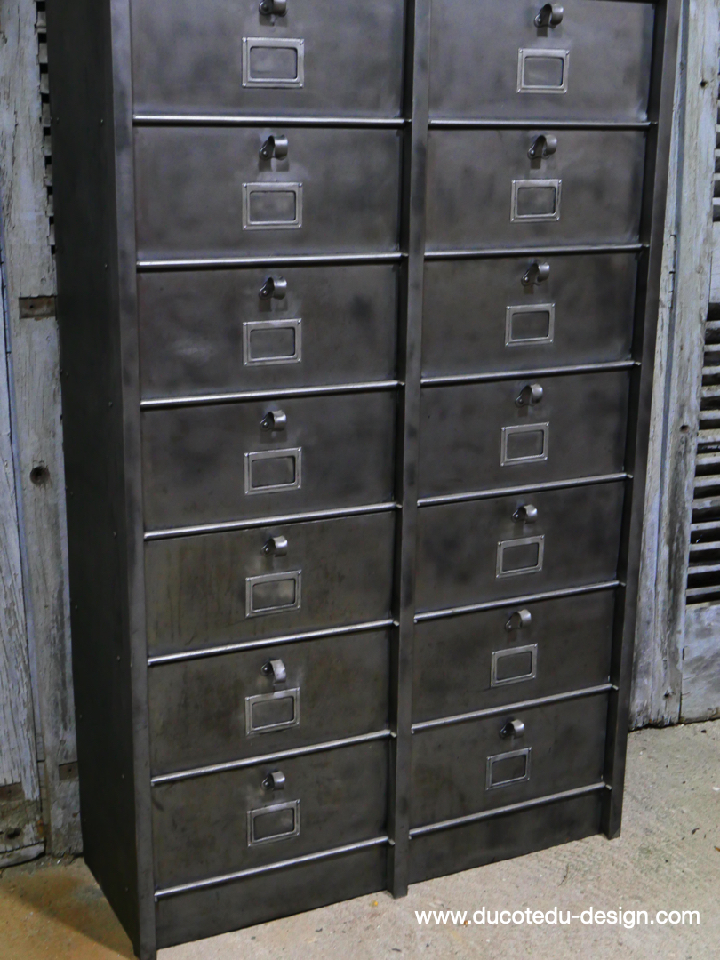 ancien grand meuble 20 casiers industriel strafor – Image 5
