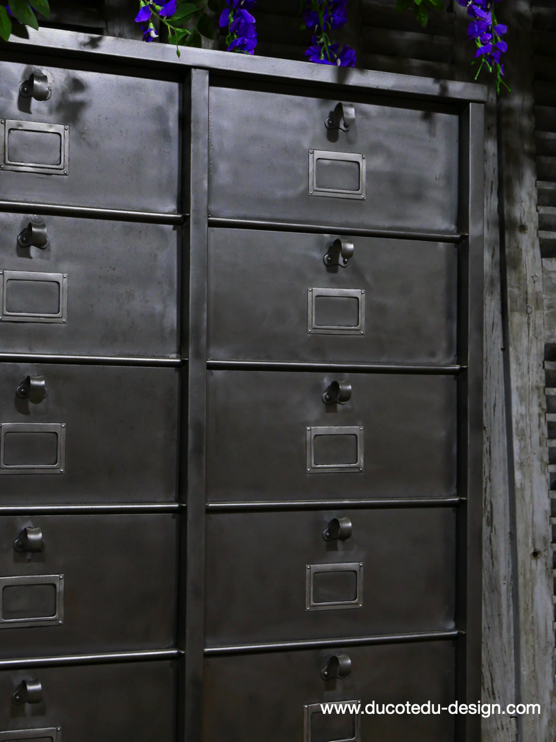 ancien grand meuble 20 casiers industriel strafor – Image 6