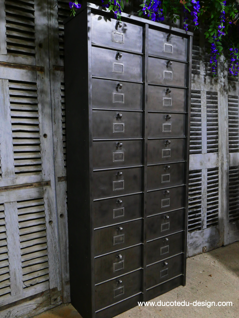 ancien grand meuble 20 casiers industriel strafor – Image 8