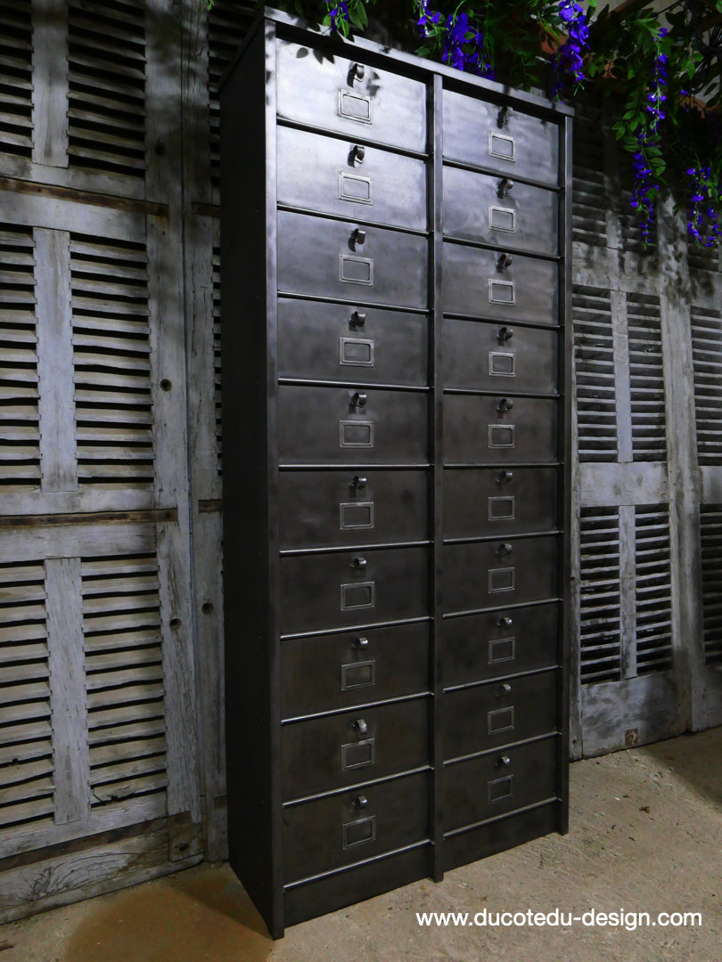 ancien grand meuble 20 casiers industriel strafor – Image 13
