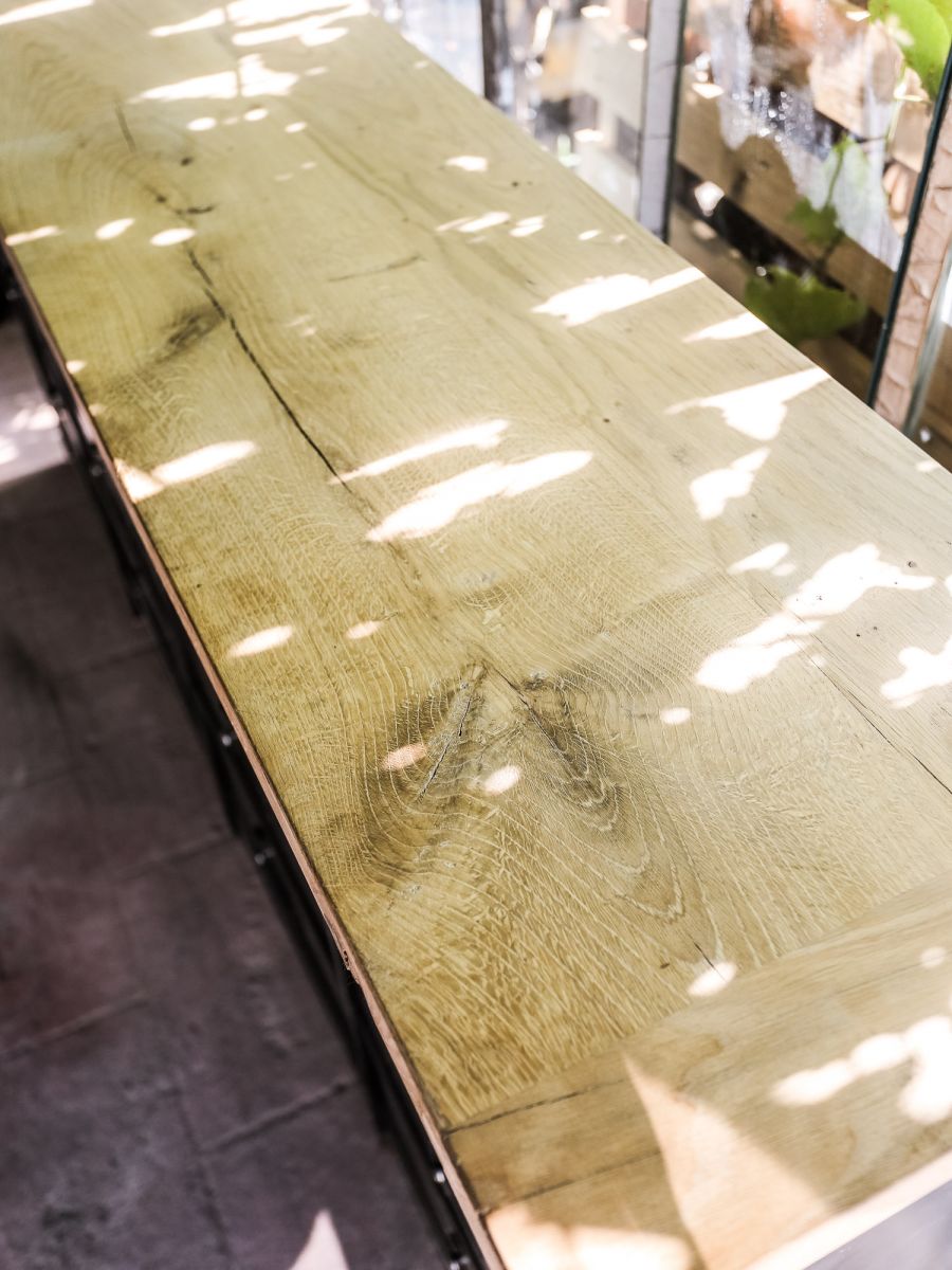 ancien meuble enfilade 16 casiers industriel a clapet roneo 1950 plateau chene massif – Image 11