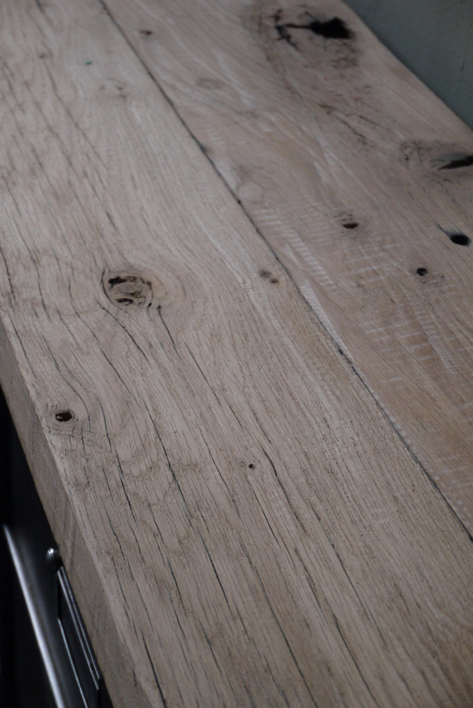 meuble console 8 casiers industriel clapet Roneo plateau chene massif – Image 5