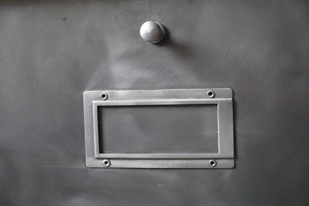 meuble console 8 casiers industriel clapet Roneo plateau chene massif – Image 9