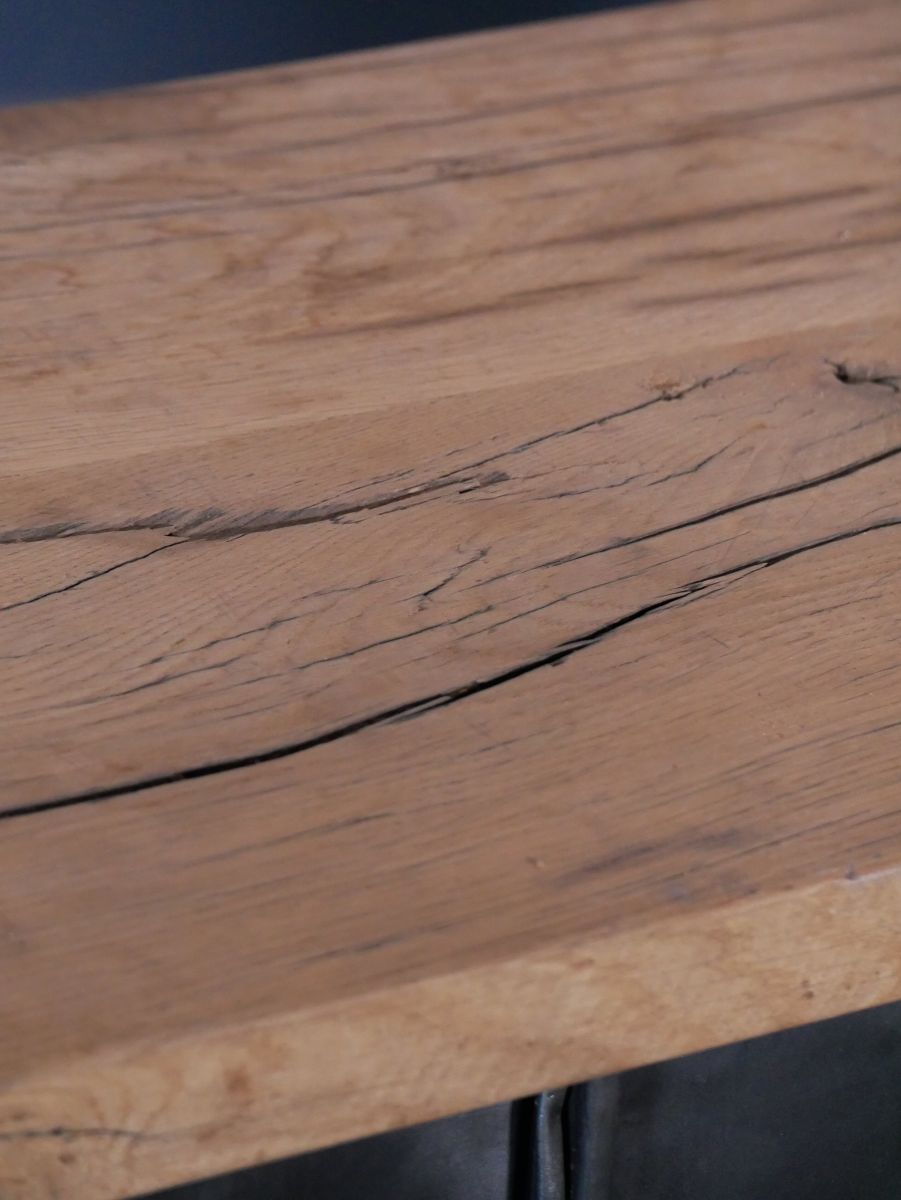 meuble console 12 casiers industriel clapet Roneo plateau chene massif – Image 14