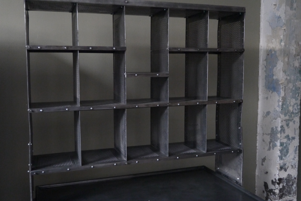 Meuble metier grand bureau tri postal industriel atelier loft – Image 7