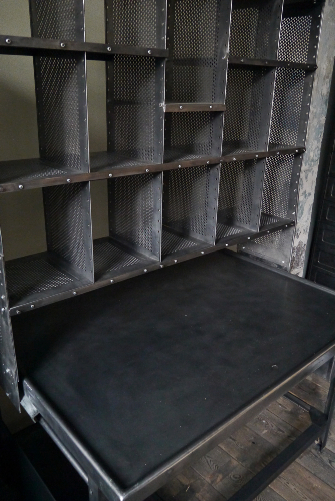 Meuble metier grand bureau tri postal industriel atelier loft – Image 8