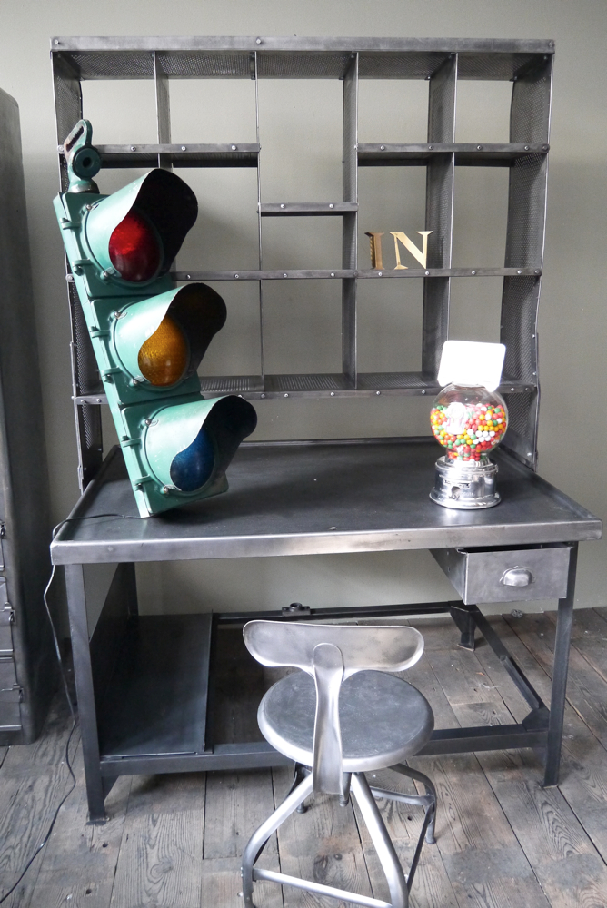 Meuble metier grand bureau tri postal industriel atelier loft – Image 14