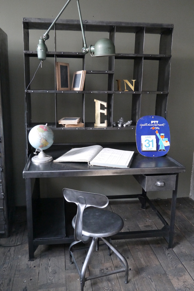 Meuble metier grand bureau tri postal industriel atelier loft – Image 2