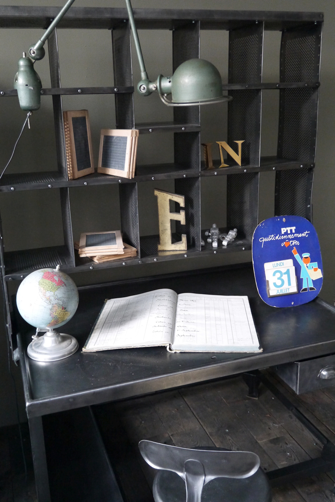 Meuble metier grand bureau tri postal industriel atelier loft – Image 4