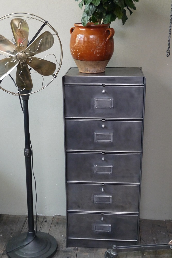 ancien meuble 5 casiers industriel a clapet Roneo 50/60 – Image 10