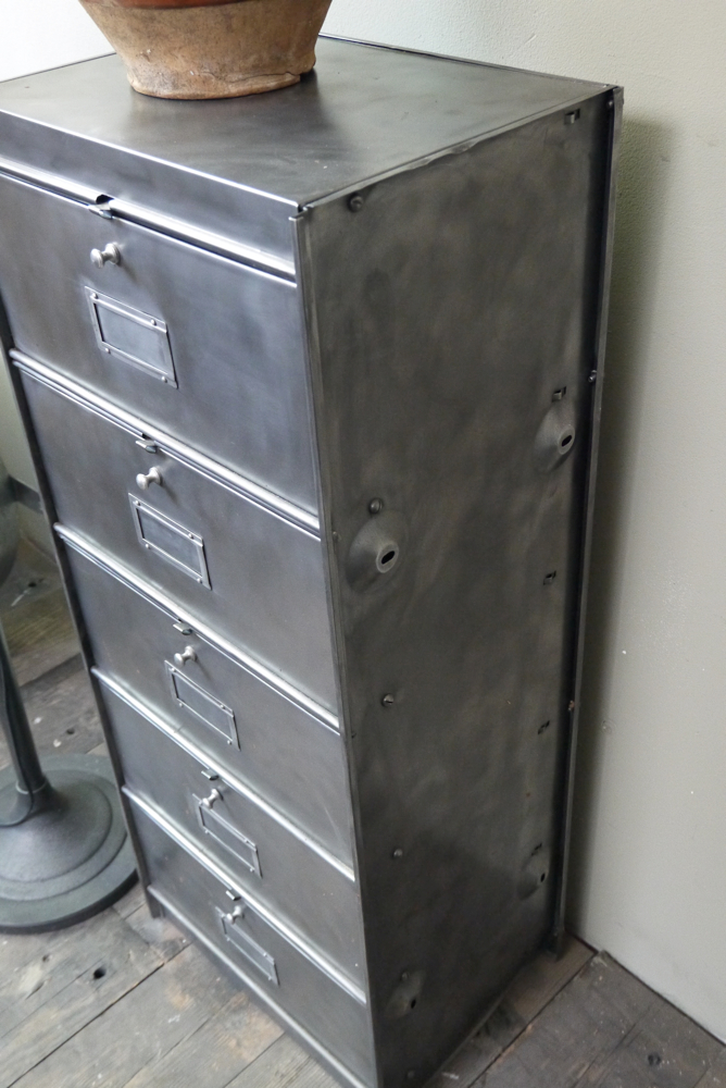 ancien meuble 5 casiers industriel a clapet Roneo 50/60 – Image 5