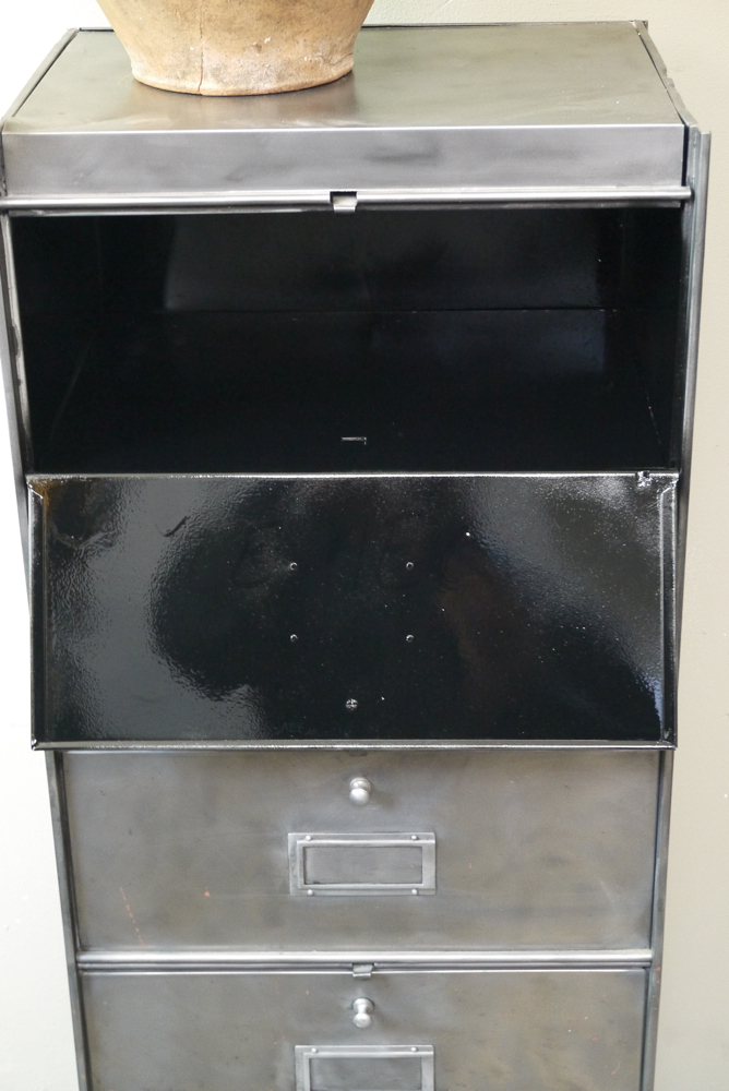 ancien meuble 5 casiers industriel a clapet Roneo 50/60 – Image 8