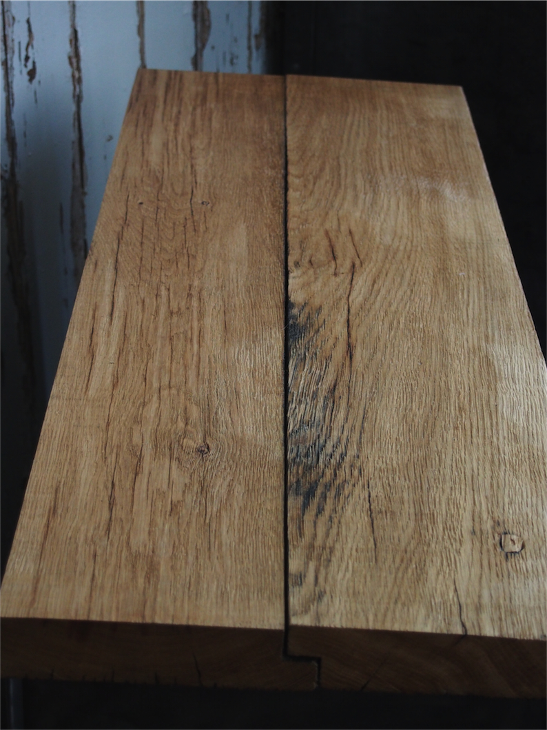 meuble console 8 casiers industriel clapet Roneo plateau chene massif – Image 8