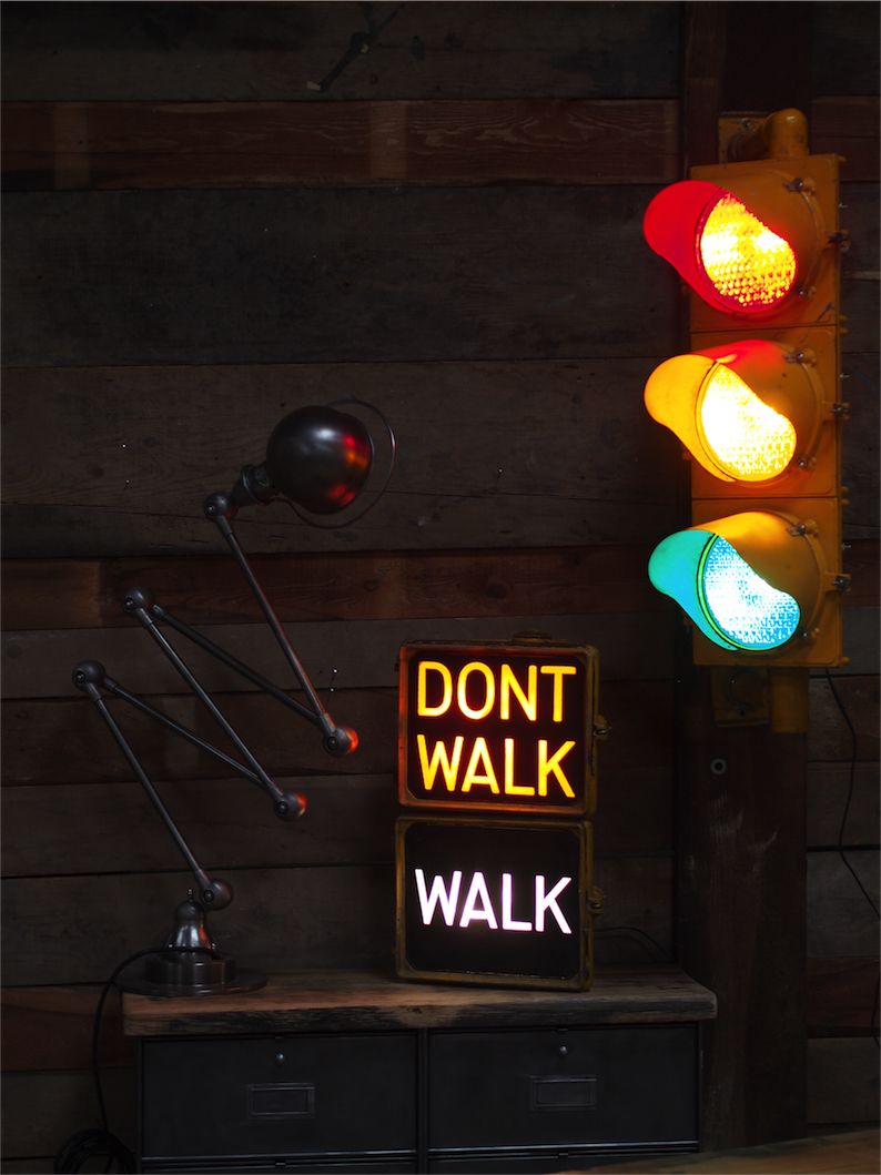 New York grand feu dont walk americain vintage USA jaune d'origine a poser – Image 6