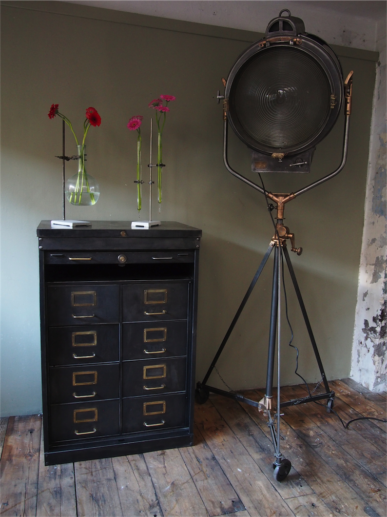 rare ancien meuble 8 tiroirs a rideau industriel roneo 1940 – Image 3