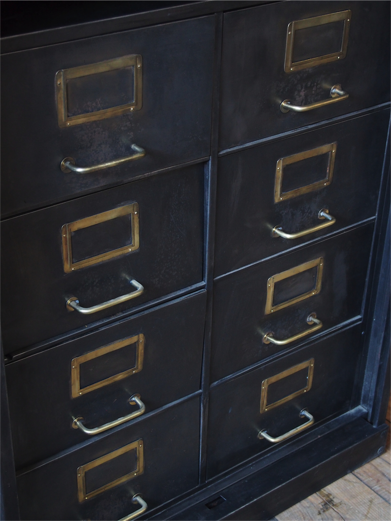 rare ancien meuble 8 tiroirs a rideau industriel roneo 1940 – Image 5