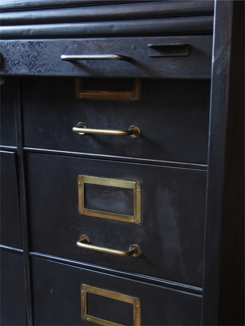 rare ancien meuble 8 tiroirs a rideau industriel roneo 1940 – Image 8