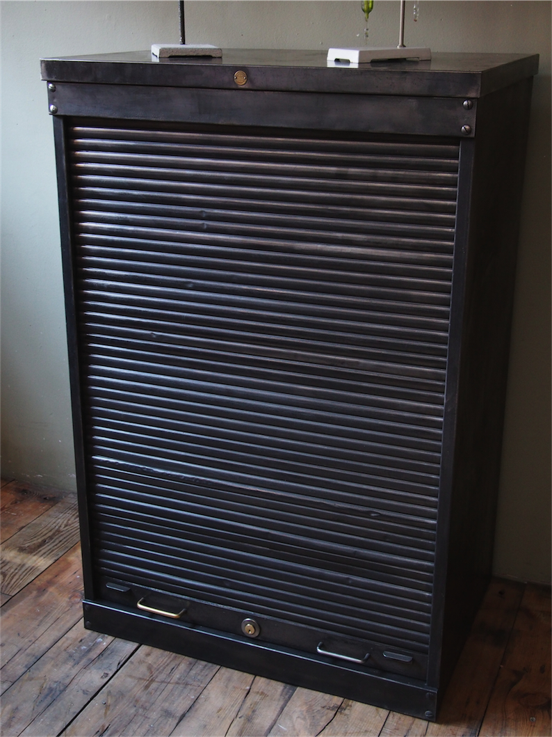 rare ancien meuble 8 tiroirs a rideau industriel roneo 1940 – Image 9