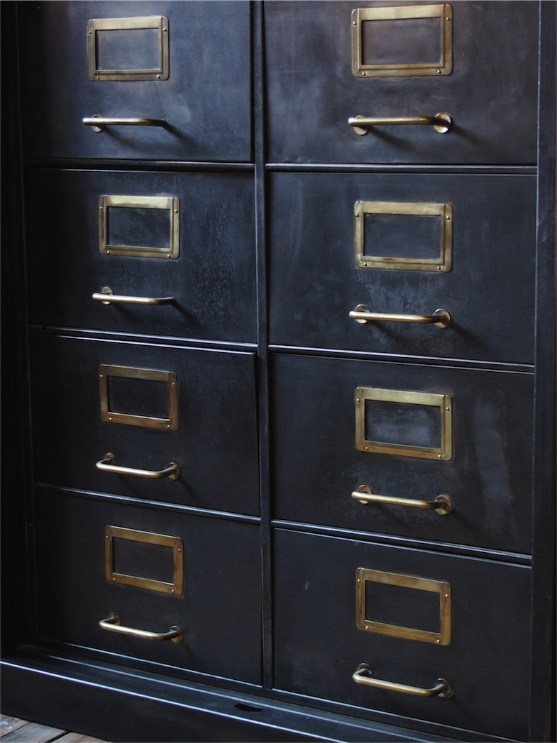 rare ancien meuble 8 tiroirs a rideau industriel roneo 1940 – Image 12