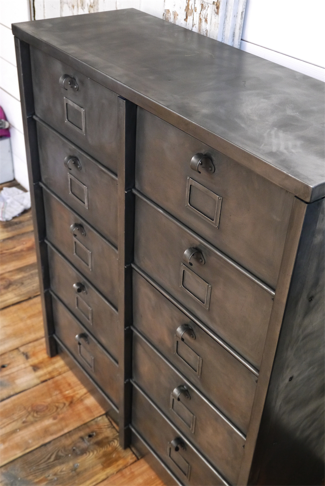 ancien grand meuble 10 casiers industriel strafor – Image 6