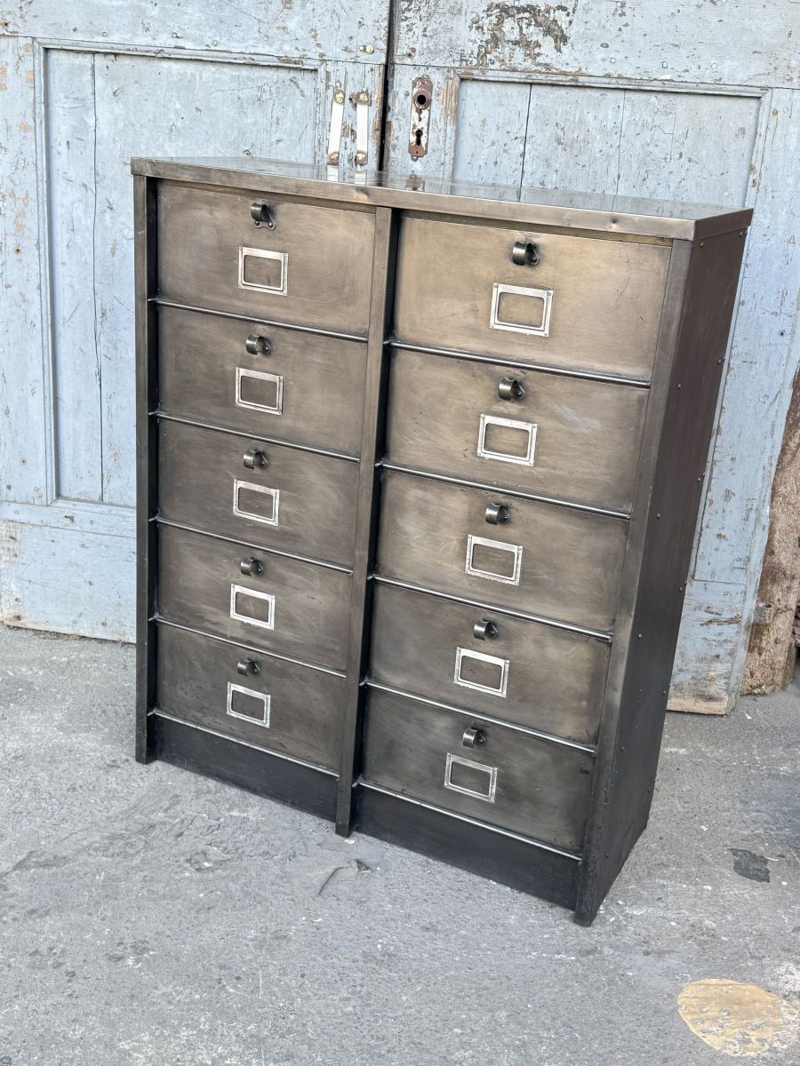 Antique strafor 1950 metal top 10 compartment industrial console unit (Copy) - Image 12