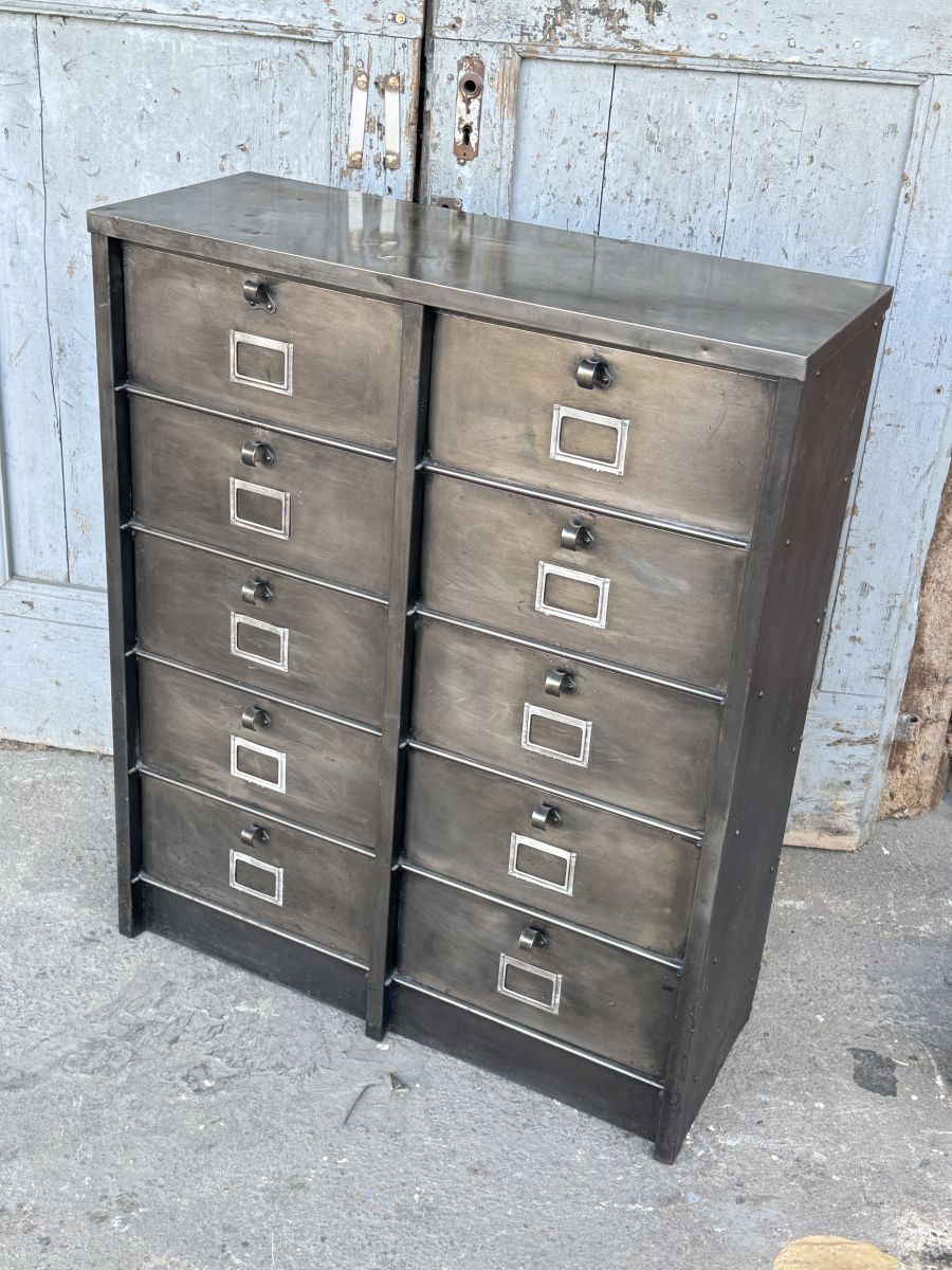 Antique strafor 1950 metal top 10 compartment industrial console unit (Copy) - Image 2