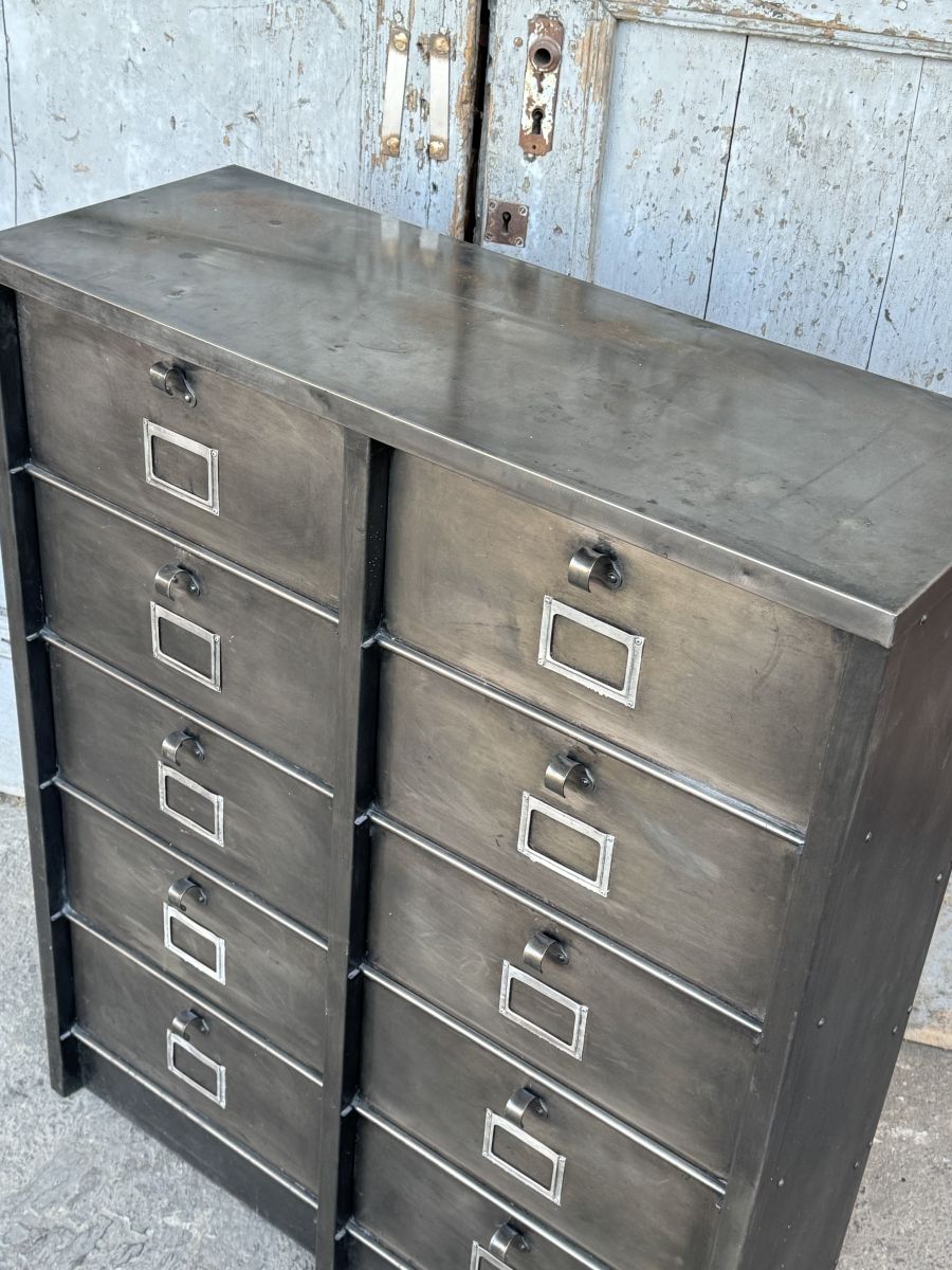 Antique strafor 1950 metal top 10 compartment industrial console unit (Copy) - Image 5