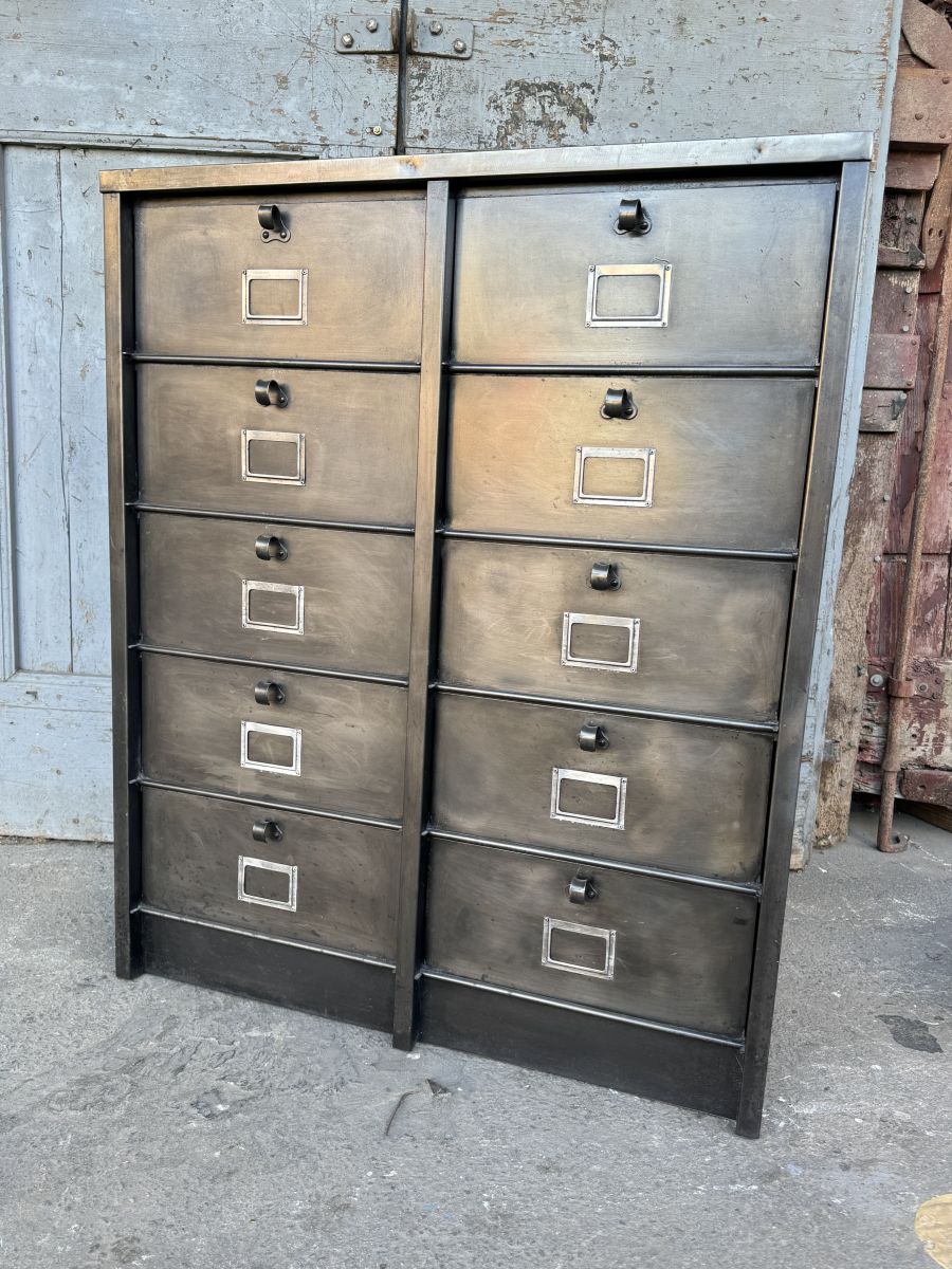 Antique strafor 1950 metal top 10 compartment industrial console unit (Copy) - Image 7