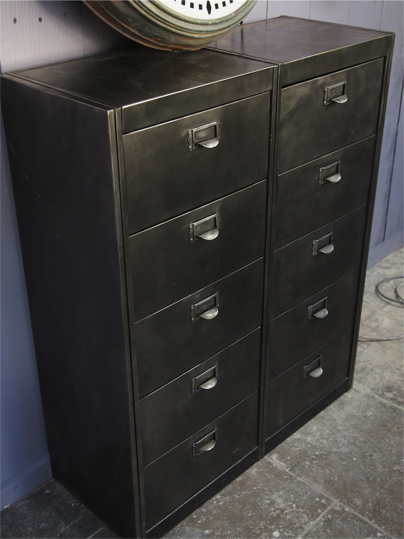 ancien grand meuble 10 casiers industriel – Image 3