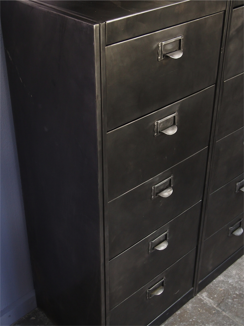 ancien grand meuble 10 casiers industriel – Image 6