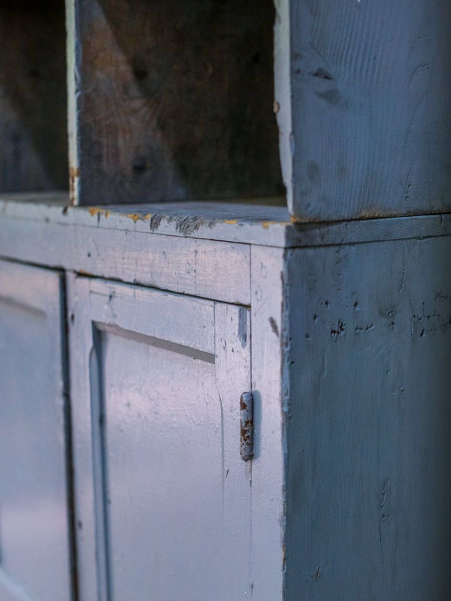 grand meuble de garage casier bois patine grise – Image 12