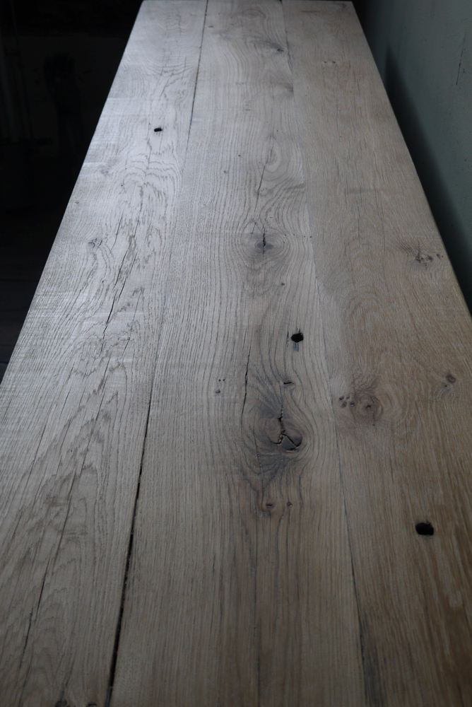 enfilade industrielle 9 compartiments atelier militaire plateau vieux chene massif – Image 13