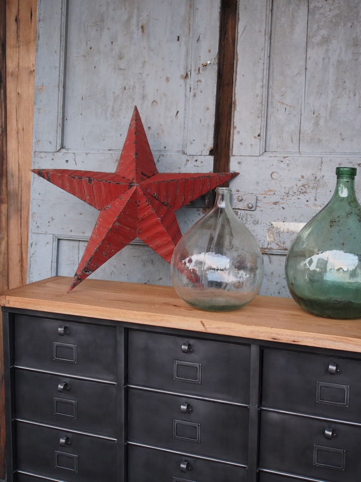 ancien grand meuble 15 casiers industriel strafor plateauchene massif – Image 16