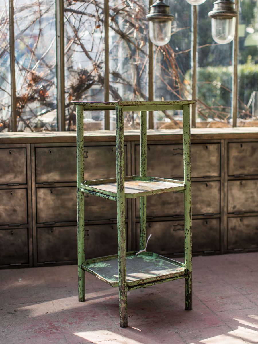 quinta rueda de taller industrial con pátina verde original - Image 4