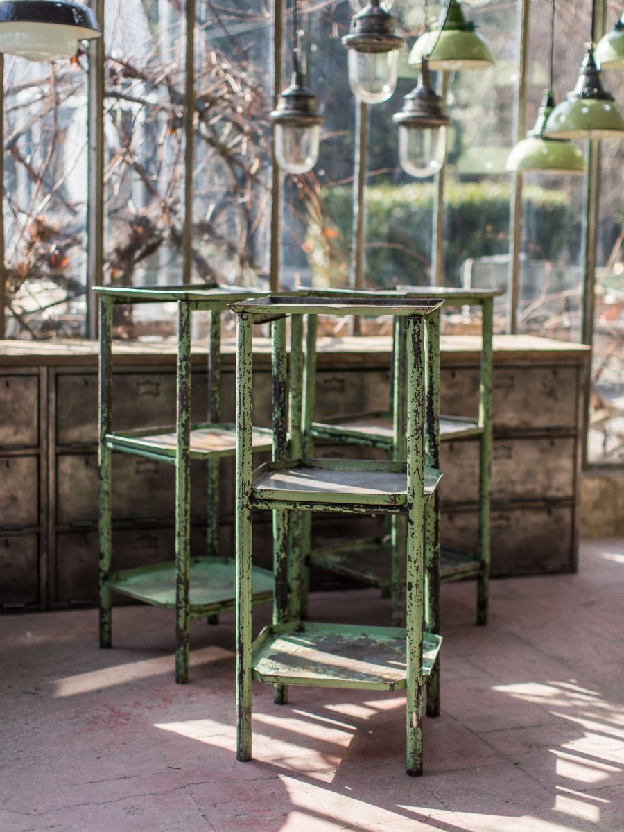 quinta rueda de taller industrial con pátina verde original - Image 5