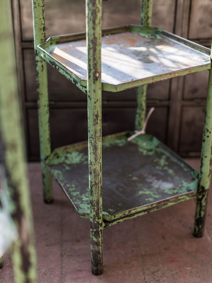 quinta rueda de taller industrial con pátina verde original - Image 8