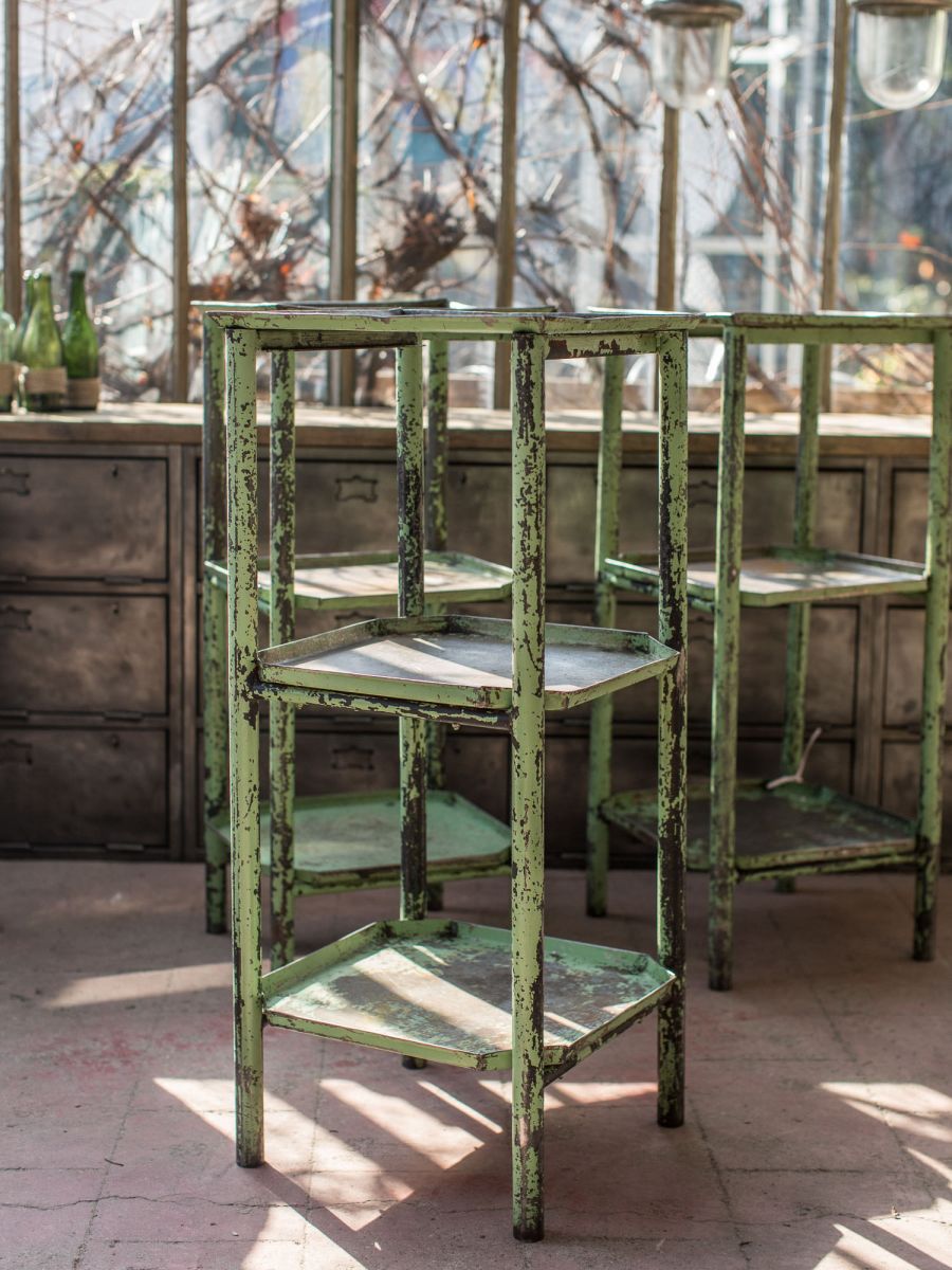 quinta rueda de taller industrial con pátina verde original - Image 13