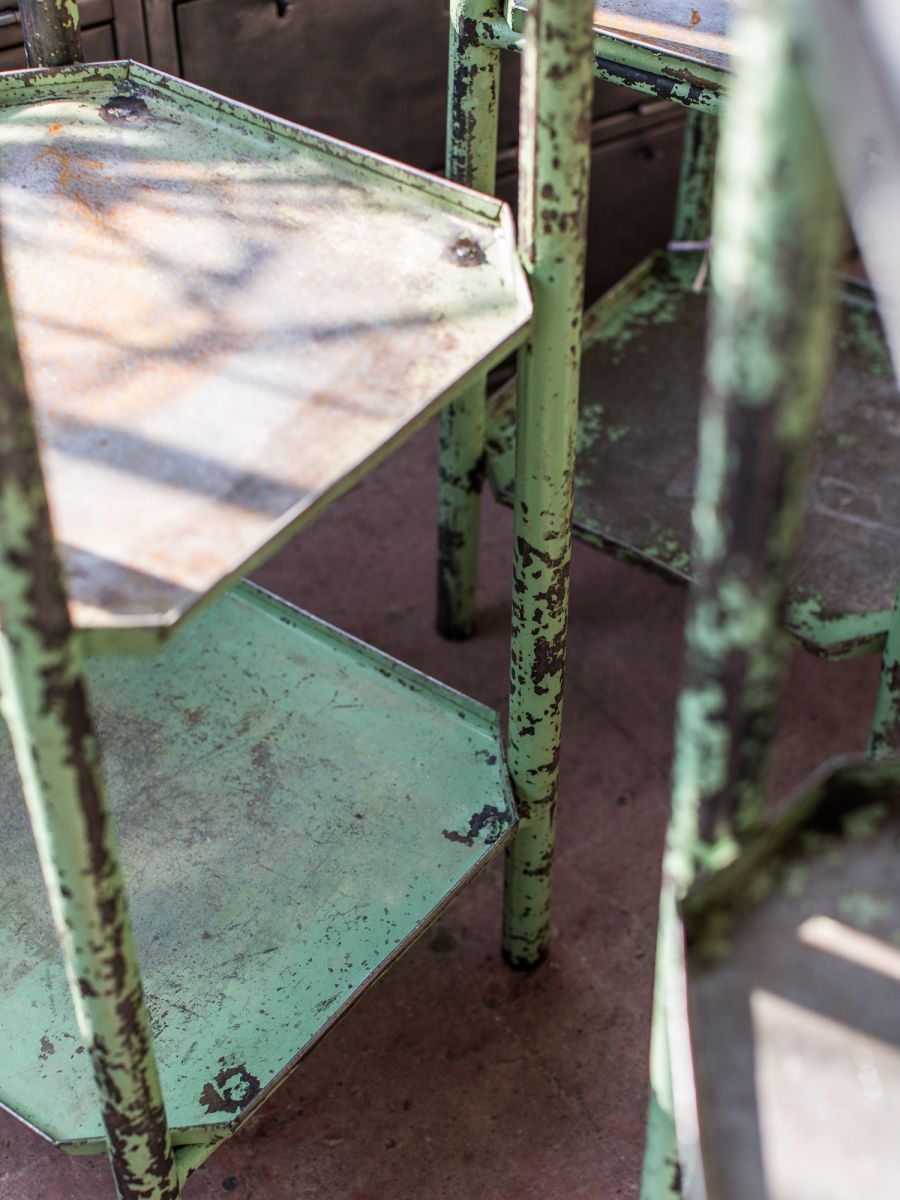 quinta rueda de taller industrial con pátina verde original - Image 14